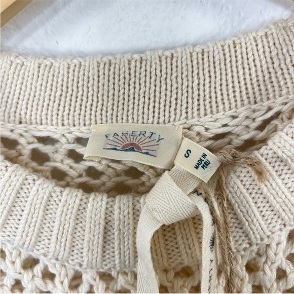 Faherty NWT Women's Whitecap Sweater Cream size Small - Picture 4 of 8